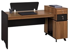 Γραφείο Επαγγελματικό Supreme HM2351 154x60x100cm Walnut-Black