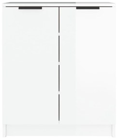 vidaXL Παπουτσοθήκη Γυαλιστερό Λευκό 59x35x70 εκ. Επεξεργασμένο Ξύλο