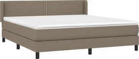 vidaXL Κρεβάτι Boxspring με Στρώμα Taupe 180x200 εκ. Υφασμάτινο