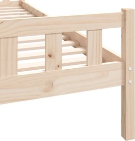 vidaXL Πλαίσιο Κρεβατιού 75 x 190 εκ. από Μασίφ Ξύλο Small Single