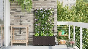 vidaXL Γλάστρα Κήπου με Πλέγμα 2 τεμ Καφέ 80x40x143 εκ