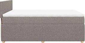 vidaXL Κρεβάτι Boxspring με Στρώμα Taupe 160x200 εκ. Υφασμάτινο