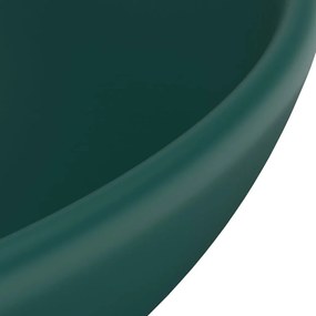 vidaXL Νιπτήρας Πολυτ. Στρογγυλός Σκ. Πράσινο Ματ 32,5x14 εκ Κεραμικός