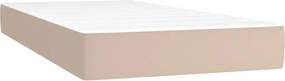 vidaXL Κρεβάτι Boxspring με Στρώμα Καπουτσίνο 100x200εκ.από Συνθ.Δέρμα