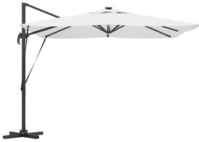 vidaXL Ομπρέλα Roma με LEDs Άμμος 286x285x270 εκ. Αλουμίνιο