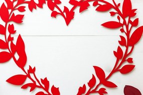 Σετ των 2 Intra απο ξύλο plywood 3mm-4mm πάχος – Paper Cut Heart Border Δίασταση  20x20 cm INTRAFABR-112912805