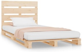 vidaXL Σκελετός Κρεβατιού Χωρίς Στρώμα 75x190 εκ Μασίφ Ξύλο Πεύκου