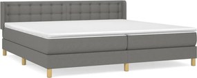 vidaXL Κρεβάτι Boxspring με Στρώμα Σκούρο Γκρι 200x200 εκ. Υφασμάτινο