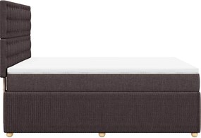 vidaXL Κρεβάτι Boxspring με Στρώμα Σκούρο Καφέ 160x200 εκ Υφασμάτινο
