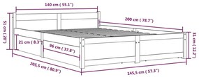 ΠΛΑΙΣΙΟ ΚΡΕΒΑΤΙΟΥ ΜΕ ΣΥΡΤΑΡΙΑ 140 X 200 ΕΚ. 3103559