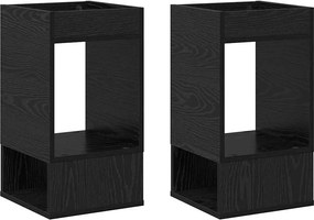 vidaXL End Table 2 pcs Μαύρη Οξυά 30 x 30 x 56 εκ. Επεξεργασμένο ξύλο