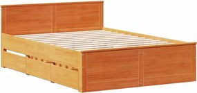 vidaXL Σκελετός Κρεβατιού Χωρ. Στρώμα +Κεφαλάρι 150x200 εκ Μασίφ Πεύκο