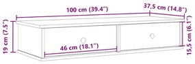 ΡΑΦΙ ΤΟΙΧΟΥ ΜΕ ΣΥΡΤΑΡΙΑ ΛΕΥΚΟ 100X37,5X19 CM ΞΥΛΙΝΗ ΚΑΤΑΣΚΕΥΗ 859959