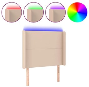 Κεφαλάρι Κρεβατιού LED Καπουτσίνο 83x16x118/128 εκ - Καφέ