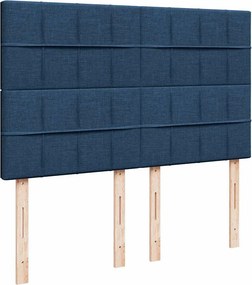 vidaXL Κρεβάτι Boxspring με Στρώμα Μπλε 140x190 εκ. Υφασμάτινο