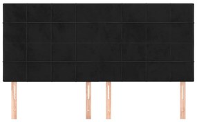vidaXL Κεφαλάρι Μαύρο Βελούδινο 180x5x118/128 εκ.