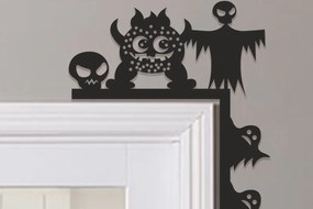 Σετ των 2 Intra απο ξύλο plywood 3mm-4mm πάχος - Halloween Door Corner Laser Cut Δίασταση 15x15 cm INTRAFABR-100615664