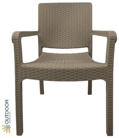 Bonsai Home Πολυθρόνα Rattan PP 58x55x87εκ Μαύρο