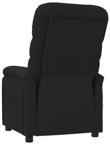 vidaXL Πολυθρόνα Μασάζ Ηλεκτρική Μαύρη Υφασμάτινη