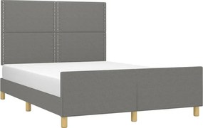 vidaXL Σκελετός Κρεβατιού Χωρίς Στρώμα Γκρι 140x200 εκ.Υφασμάτινο