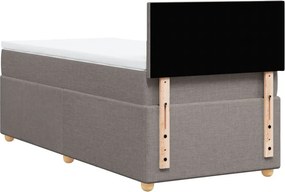 vidaXL Κρεβάτι Boxspring με Στρώμα Taupe 80x200 εκ. Υφασμάτινο