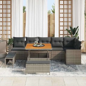 vidaXL Σετ Καναπέ Κήπου 9 pcs Γκρι συνθετικό ρατάν