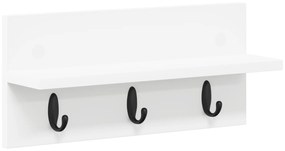 vidaXL Τοίχου Κρεμάστρα Λευκό 40 x 10.5 x 18 εκ Επεξεργασμένο ξύλο