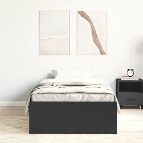 vidaXL Πλαίσιο Κρεβατιού Μαύρο 75 x 190εκ. Small Single