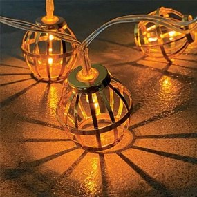Fos Me 10 Μεταλλικές Μπάλες LED Ρεύματος 1.5m Θερμό Φως 27-00365
