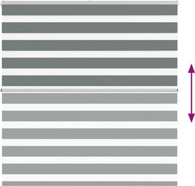 vidaXL Ζέβρα τυφλή Σκούρο Γκρι Πλάτος υφάσματος 140,9 εκ. Πολυεστέρας