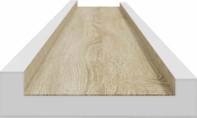 vidaXL Ράφια Τοίχου 2 τεμ. Λευκό και Sonoma Δρυς 115 x 9 x 3 εκ.