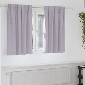 vidaXL Κουρτίνες με κουρτίνες 2 pcs Μεταλλικό Γκρι Πολυεστέρας