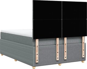 vidaXL Κρεβάτι Boxspring με Στρώμα Ανοιχτό Γκρι 140x200 εκ. Υφασμάτινο