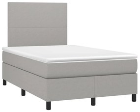 ΚΡΕΒΑΤΙ BOXSPRING ΜΕ ΣΤΡΩΜΑ &amp; LED ΑΝ.ΓΚΡΙ 120X200 ΕΚ ΥΦΑΣΜΑΤΙΝΟ 3134701