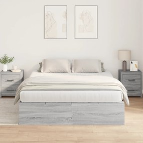 vidaXL Κρεβάτι Αποθήκευσης Γκρι Σονομα 140x200 εκ