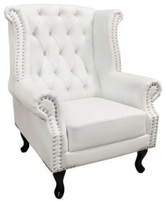 Πολυθρόνα - Μπερζέρα POLINA C0053.02 Λευκό Ματ PU Τύπου Chesterfield 83x75x107 εκ. 83x75x107 εκ.
