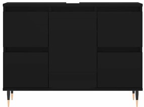 vidaXL Ντουλάπι Μπάνιου Μαύρο 80 x 33 x 60 εκ. από Επεξεργασμένο Ξύλο