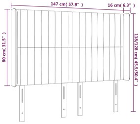 Κεφαλάρι Κρεβατιού LED Ανοιχτό Γκρι 147x16x118/128 εκ. - Γκρι