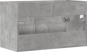 vidaXL Ντουλάπι Μπάνιου Γκρι Σκυροδέματος 90x38,5x46 εκ. Επεξ. Ξύλο