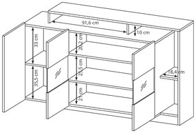 Μπουφές Oak-Leuko Fusiko