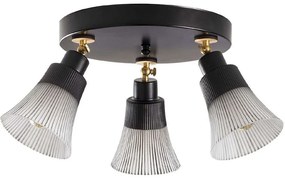 Φωτιστικό Οροφής - Πλαφονιέρα Foca 525NOR1121 Φ48x23cm 3xE27 40W Black Opviq