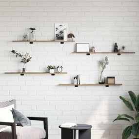 vidaXL Ράφι Βιβλίων 4 pcs Καφέ 100 x 10 x 1,5 cm Επεξεργασμένο ξύλο