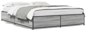 vidaXL Πλαίσιο Κρεβατιού Γκρι Sonoma 140x200 εκ. Επεξ. Ξύλο &amp; Μέταλλο