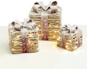 Σετ rattan gift box red &amp; black bow