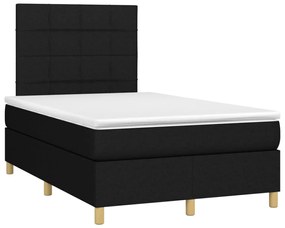 ΚΡΕΒΑΤΙ BOXSPRING ΜΕ ΣΤΡΩΜΑ &amp; LED ΜΑΥΡΟ 120X200 ΕΚ. ΥΦΑΣΜΑΤΙΝΟ 3135423