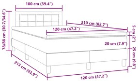 ΚΡΕΒΑΤΙ BOXSPRING ΜΕ ΣΤΡΩΜΑ ΣΚΟΥΡΟ ΓΚΡΙ 120X210 ΕΚ. ΒΕΛΟΥΔΙΝΟ 3316588