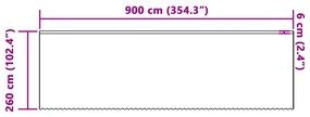 vidaXL Κουρτίνες με κουρτίνες Floral Λευκό 900 x 260 εκ. Πολυεστέρας