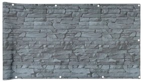 Περίφραξη Μπαλκονιού Σχέδιο Ledge Stone Γκρι 700x90 εκ. PVC - Γκρι