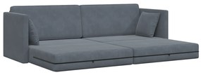 vidaXL Καναπές-κλίνες 2 σε 1 Σκούρος Γκρι 213x144x60 cm Βελούδο