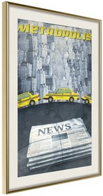 Αφίσα - Metropolis News - 30x45 - Χρυσό - Με πασπαρτού